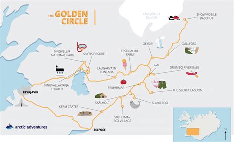 The Golden Circle Iceland Map